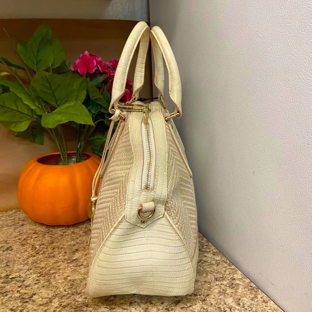 Brahmin Cream Hudson Satchel